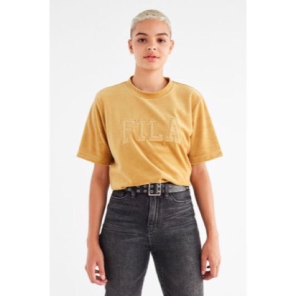 FILA x Urban Outfitters Gold Velvet Shirt
